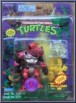 Warrior Rocksteady from Teenage Mutant Ninja Turtles - Warriors (with Coins) manufactured by Playmates [Front]