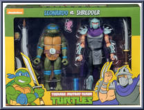 Leonardo vs Shredder from Teenage Mutant Ninja Turtles - Classic Cartoon - Multi-Packs manufactured by Neca [Front]