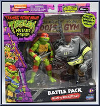 Raph vs Rocksteady from Teenage Mutant Ninja Turtles - Mutant Mayhem - Battle Packs manufactured by Playmates [Front]