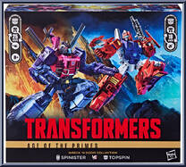 Spinister vs Topspin from Transformers - Age of the Primes - Wreck 'N Doom Collection manufactured by Hasbro [Front]