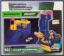 Greasepit (with Gas Station) from Transformers - Micromasters - Micromaster Stations manufactured by Hasbro [Front]