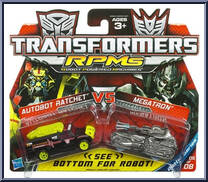 Autobot Ratchet vs Megatron from Transformers - Revenge of the Fallen - RPM Battle Series manufactured by Hasbro [Front]
