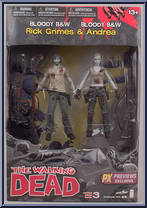 Rick Grimes / Andrea (Bloody B&W) from Walking Dead - Comic Exclusives manufactured by McFarlane [Front]