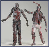 Zombie Roamer (Bloody B&W) / Zombie Lurker (Bloody B&W) from Walking Dead - Comic Series 1 manufactured by McFarlane [Loose]