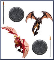 Red Highland Drake / Black Proto-Drake from World of Warcraft - Basic Series manufactured by McFarlane [Loose]