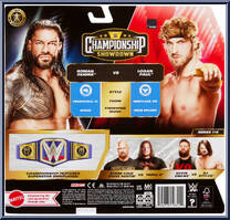 Roman Reigns vs Logan Paul from WWE Championship Showdown - Series 15 manufactured by Mattel [Back]