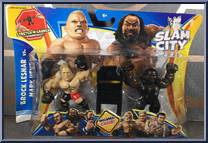Brock Lesnar vs. Mark Henry from WWE Slam City - 2-Packs manufactured by Mattel [Front]