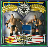 Brock Lesnar / Kurt Angle from WWF - WrestleMania Recall manufactured by Jakks Pacific [Front]