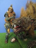 Warg with rider, Mad Max orc, custom of the toybiz figures. (Lord of the Rings) Custom Action Figure