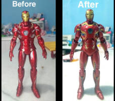 Iron Man (Mark 45) (Marvel Legends) Custom Action Figure [Before and After]