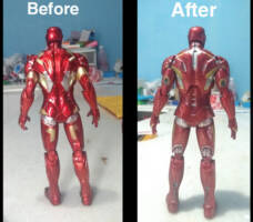 Iron Man (Mark 45) (Marvel Legends) Custom Action Figure [Before And After]