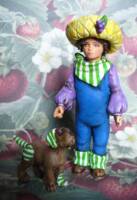 Hucklyberry Pie and Pupcake - Eighties Vintage style (Strawberry Shortcake) Custom Miniature / Figurine