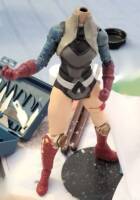 Artemis of Bana-Mighdall (Matthew Clark design) (DC Multiverse) Custom Action Figure [WIP showing the three dolls combined together (and apoxy jacket)]