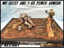 Mr Gutsy and T-60 Power Armour (Fallout) Custom Diorama / Playset