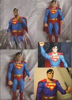 Christopher Reeve Superman with Custom Light up Fortress of Solitude Stand (Movie Masters) Custom Action Figure