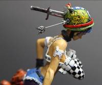 TANK-GIRL with MISSILE BRA and "Charlie Dont Surf" Helmet (Prototype) Custom Action Figure