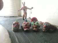 Creepy Footballist Clown with Creepy Clown Head Sculptures (Blood) Custom Action Figure