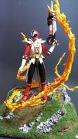 Shinken Red Flame Base (Power Rangers) Custom Diorama / Playset
