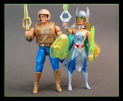 She-Ra Galactic Protector (Princess of Power style) (She-Ra) Custom Action Figure [She-Ra next to the New Adventures He-Man figure]