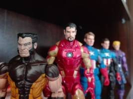 Custom Painted Marvel Legends Heads (Marvel Legends) Custom Action Figure [Logan, Tony Stark, Chris Evans Cap, Bucky Barnes, Clint Barton]