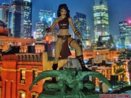 Elektra (Marvel Legends) Custom Action Figure [Elektra custom action figure with Hell's Kitchen background]