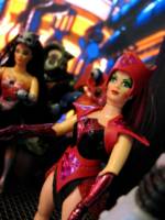 Scorpia (red, pink & black Princess of Power style) (She-Ra) Custom Action Figure [Scorpia with other Evil Horde members]