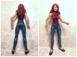 Mary Jane in Spiderman sleeveless t-shirt (Marvel Legends) Custom Action Figure [Back and Front]