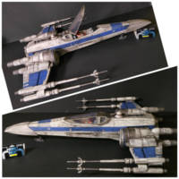 3.75" Weathered Blue Resistance X-Wing Fighter (Star Wars) Custom Vehicle