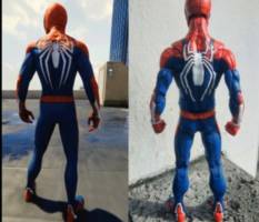 Spider-Man PS4 (12 Inch) (Marvel Legends) Custom Action Figure [Backshot Side By Side]