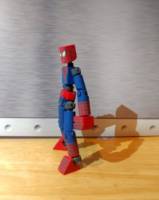 Custom articulated wooden spiderman (Spider-Man) Custom Action Figure [Side view]